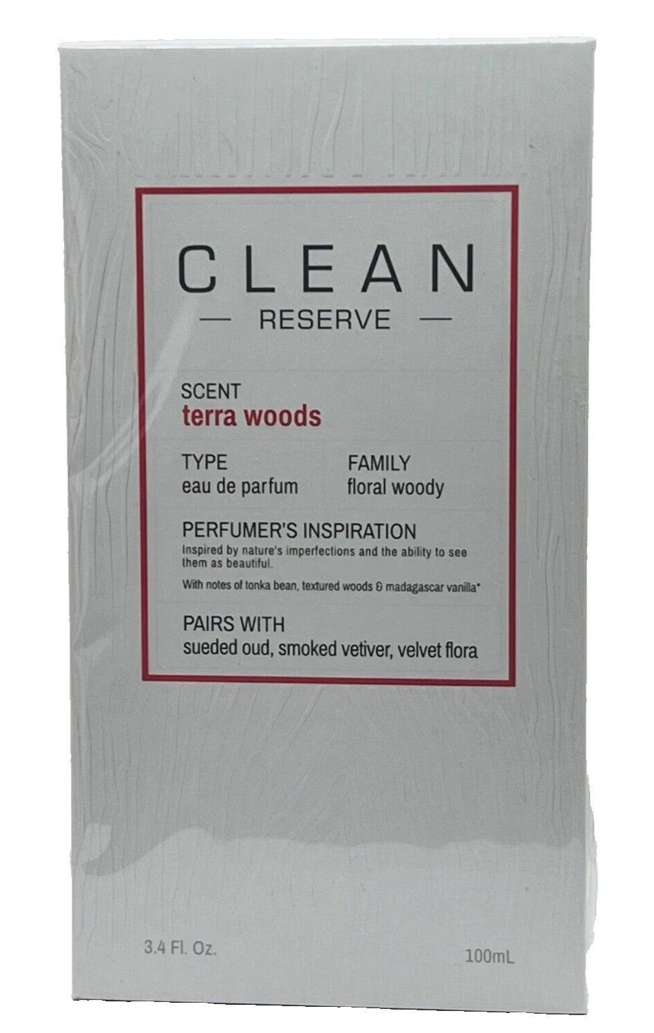 Clean Reserve Terra Woods Eau De Parfum Spray 3.4 oz / 100 ml – Woody Floral Unisex Fragrance, Long Lasting Luxury Perfume